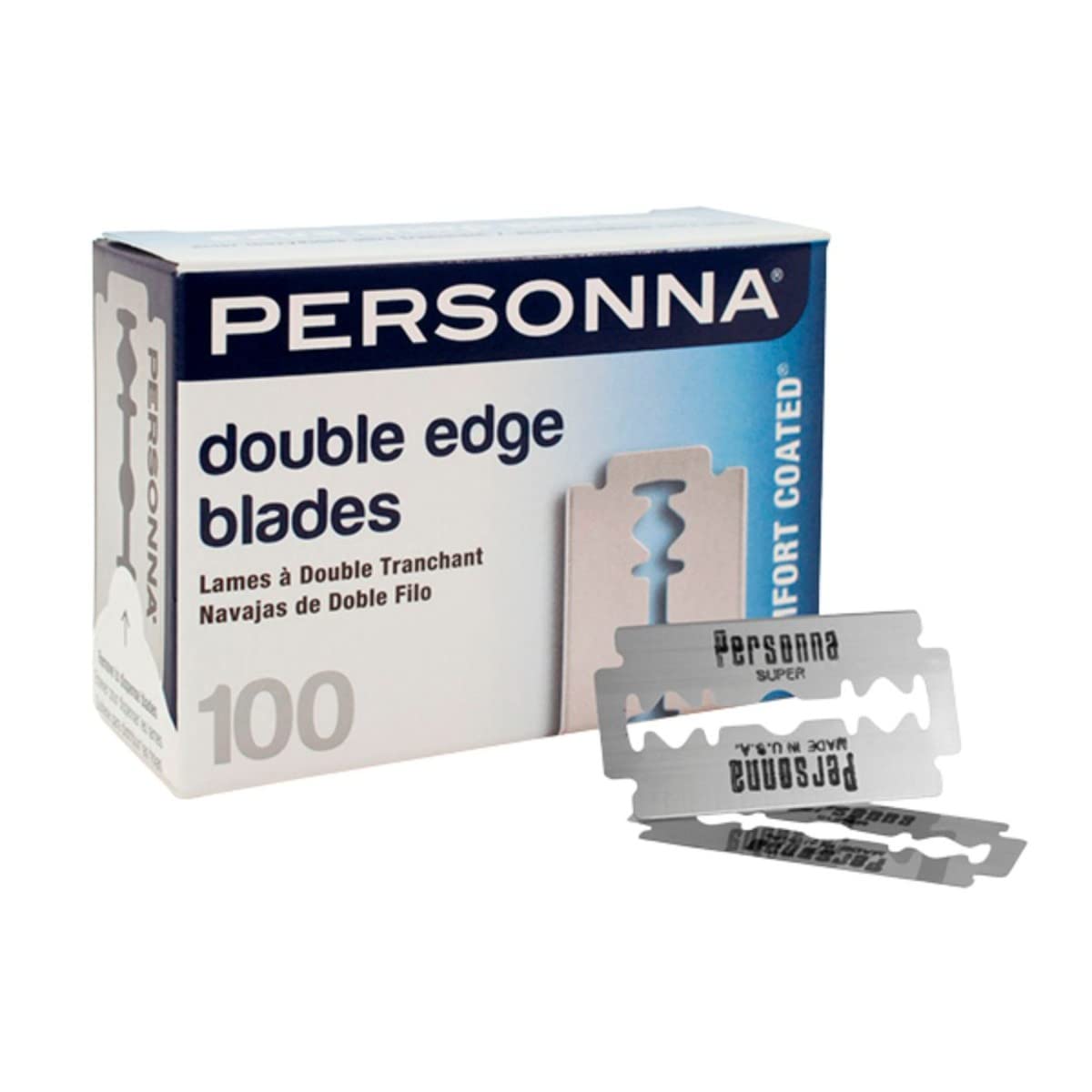 AccuTec Personna front packaging showing 100 blades and clear labeling for value