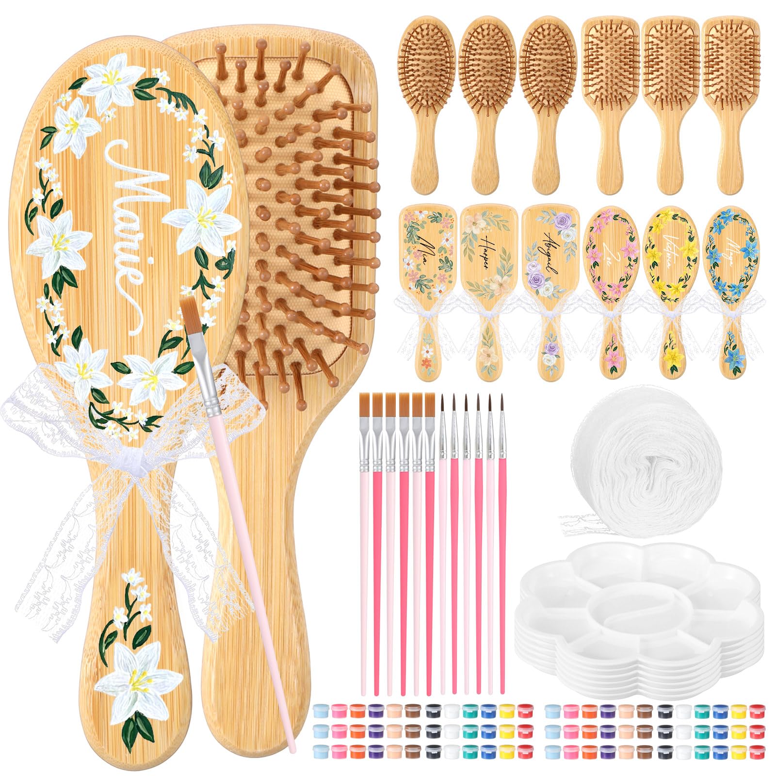 Acellegic front view of 12-set bamboo brush kit showing contents and appeal
