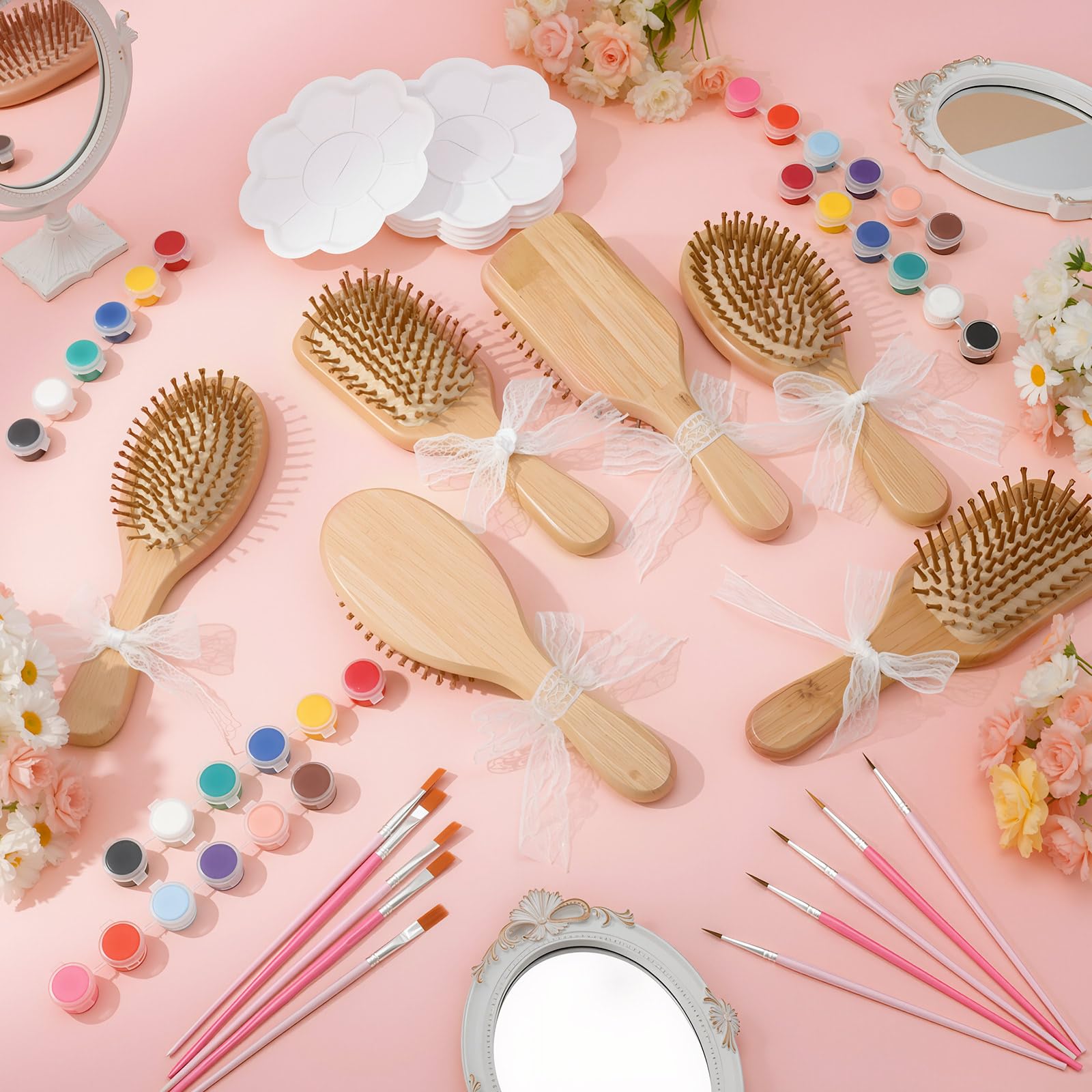 Acellegic finished brushes with lace showing gift-ready decorative presentation