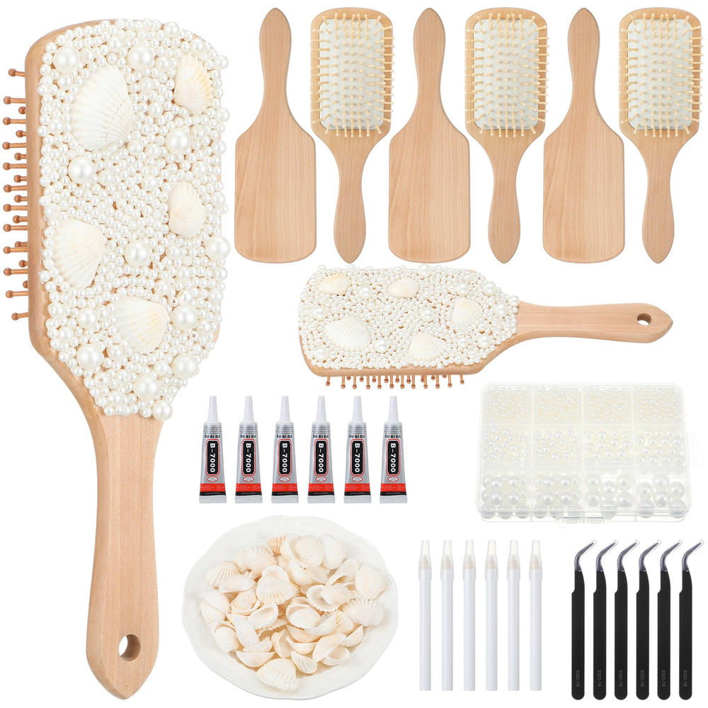 Acellegic front packaging of kit showing six wooden brush bases and accessories for crafting