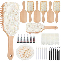 Acellegic front packaging of kit showing six wooden brush bases and accessories for crafting