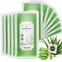 Achzzy front packaging aloe paraffin showing 12-pack and value