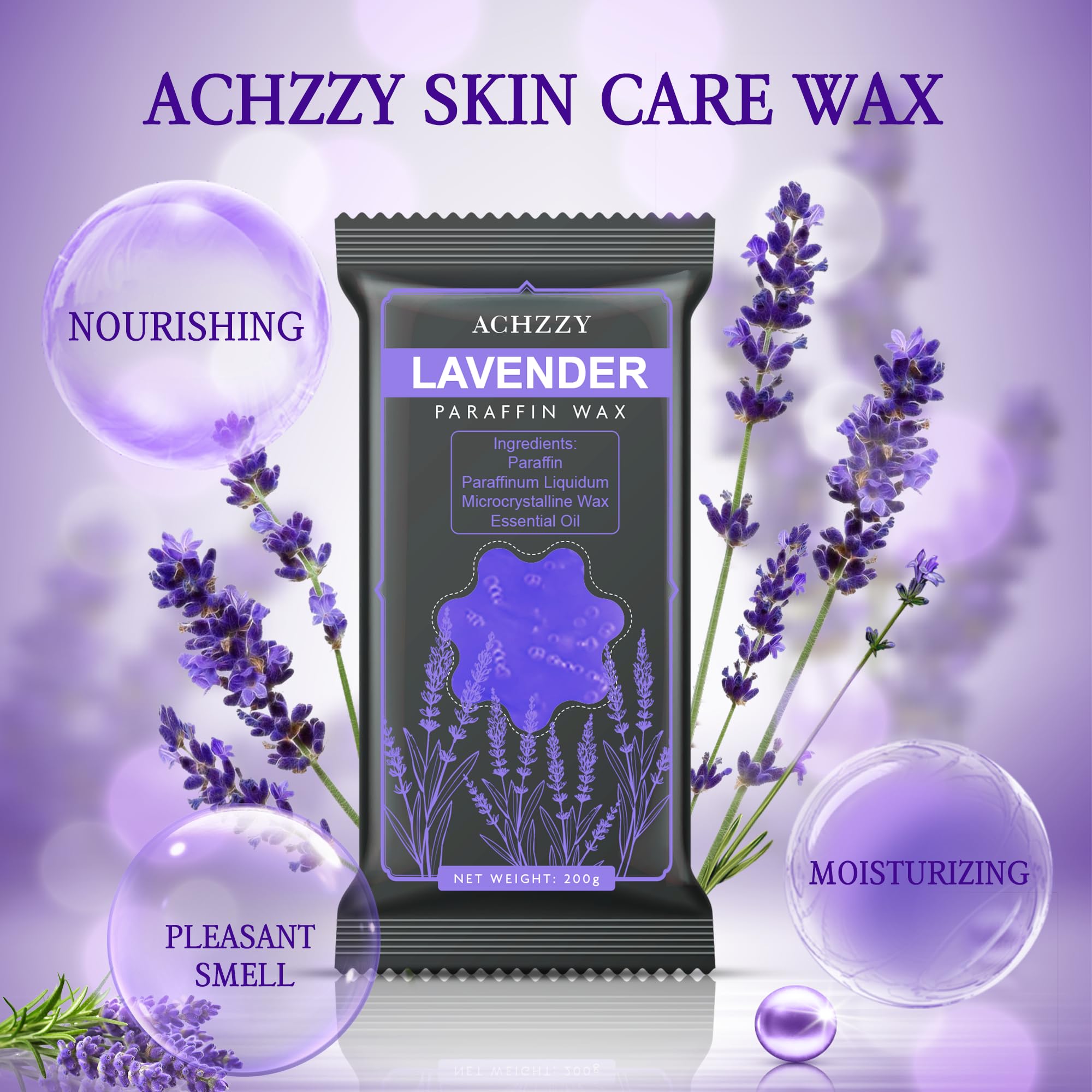 Close-up of Achzzy paraffin block texture highlighting smooth meltability