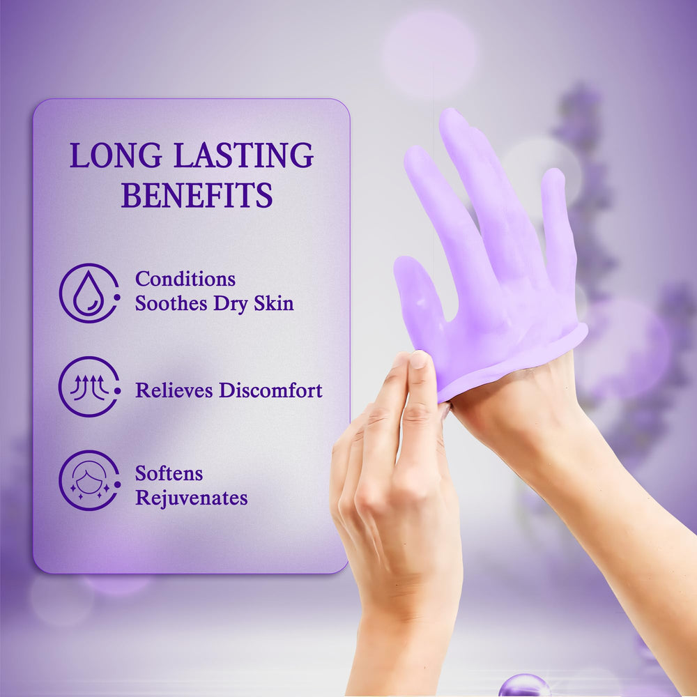 Achzzy patient dipping hand into wax showing moisturizing benefit