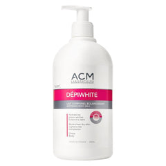 ACM Dépiwhite front packaging in 500ml bottle showing label and pump for easy use
