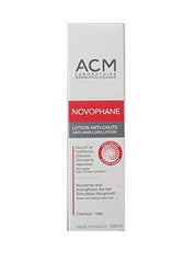 ACM Novophane being applied to scalp with fingertips showing targeted coverage and massage benefit
