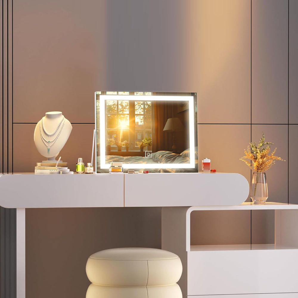 ACOLAR mirror on vanity in bedroom setting enhancing decor and practical lighting