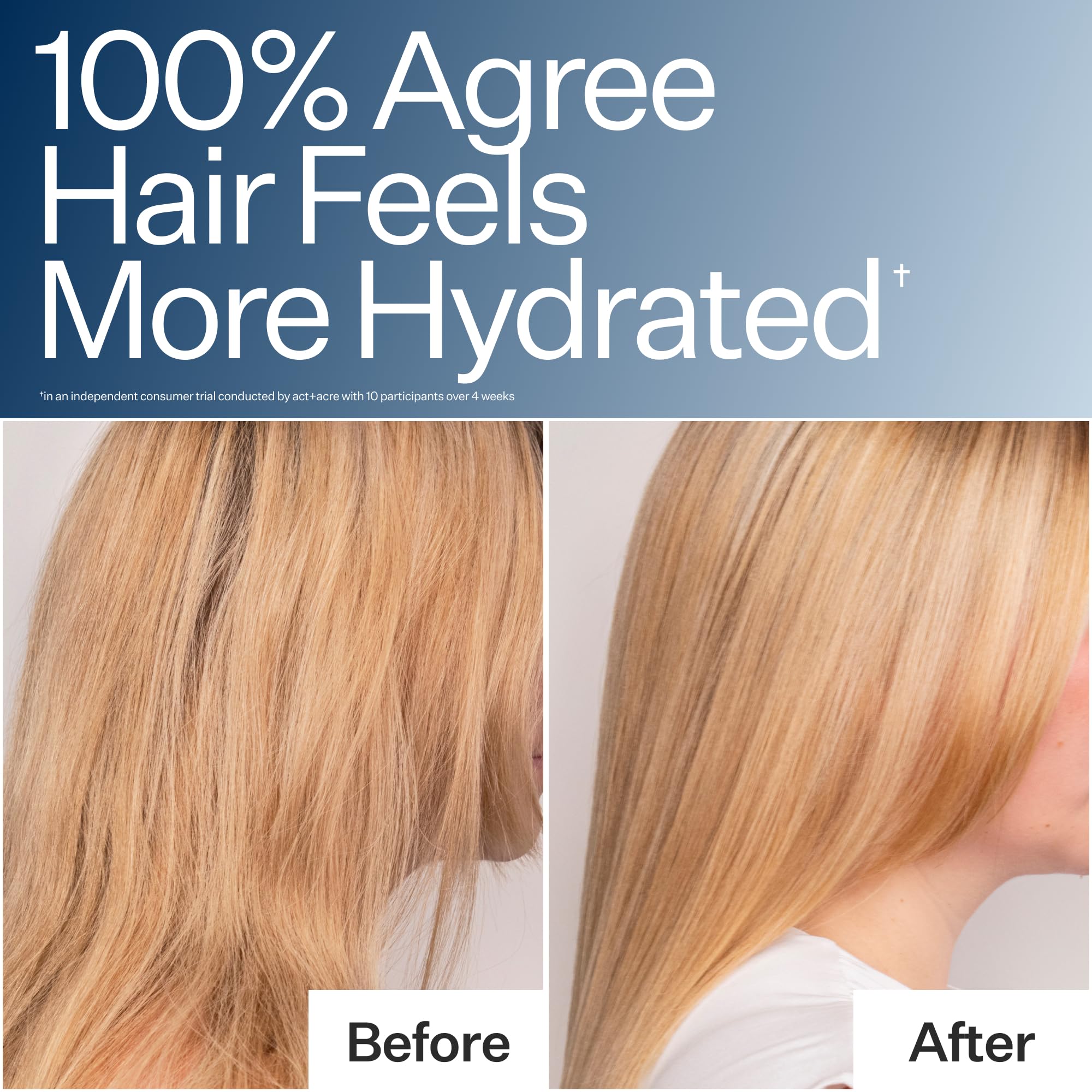 ACT+ ACRE applying conditioner to mid-lengths demonstrates targeted hydration