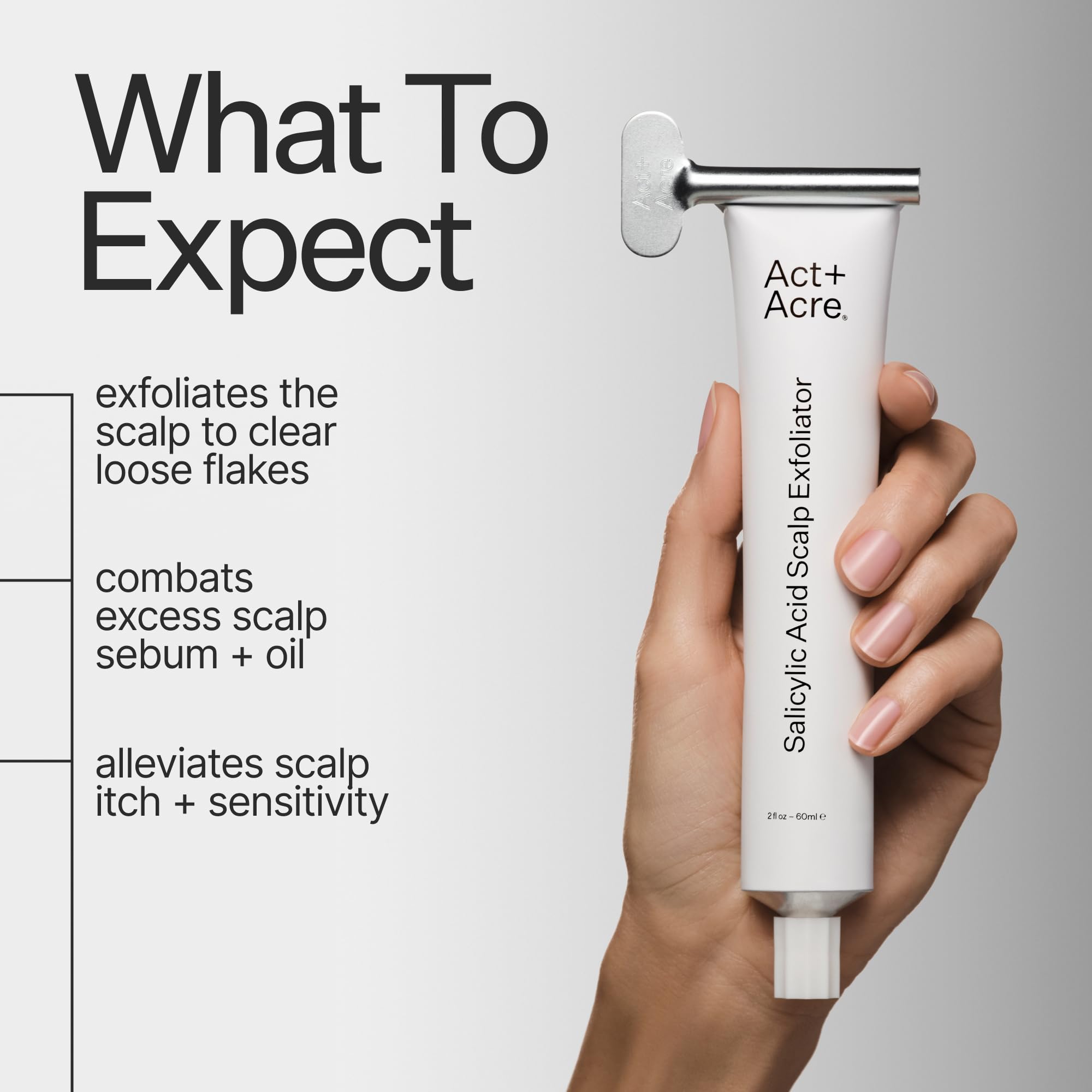 ACT+ ACRE serum texture close-up highlighting lightweight spreadability