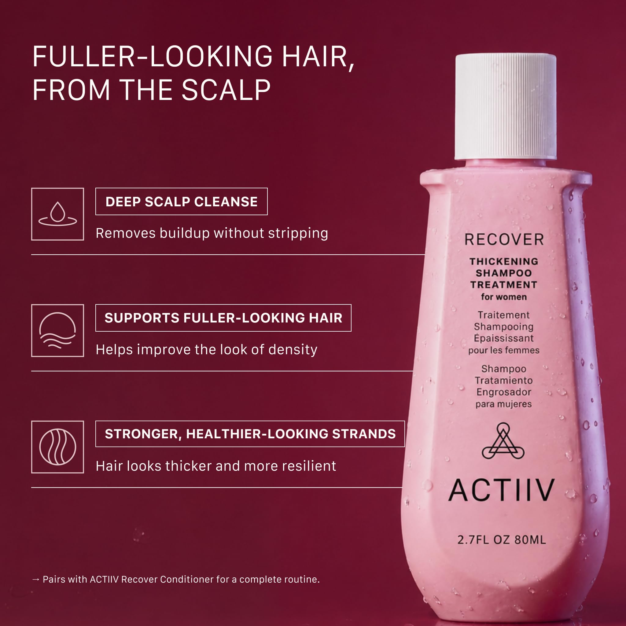 ACTIIV shampoo treatment close-up texture illustrating gentle foam benefit