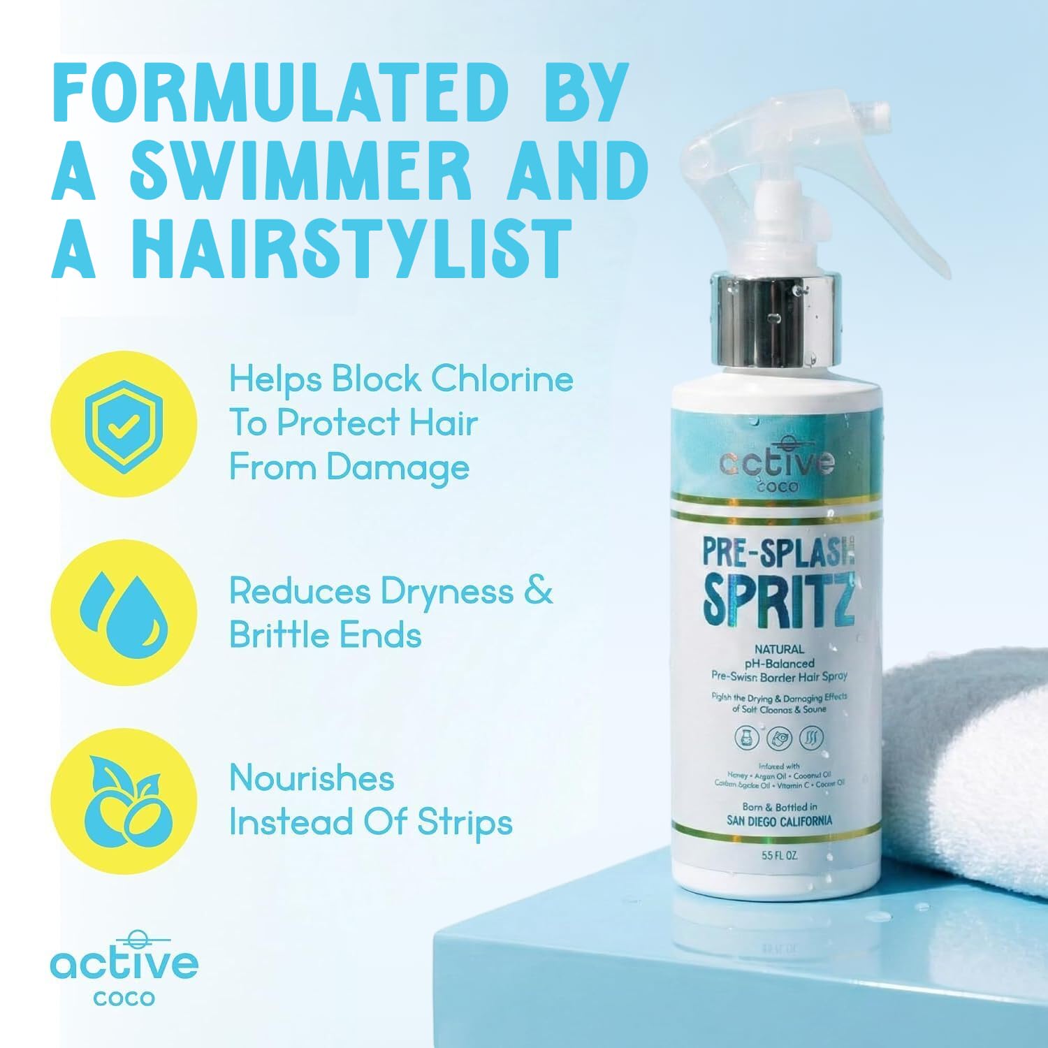 Active COCO product in hand scale demonstrating portable size and travel-friendly benefit