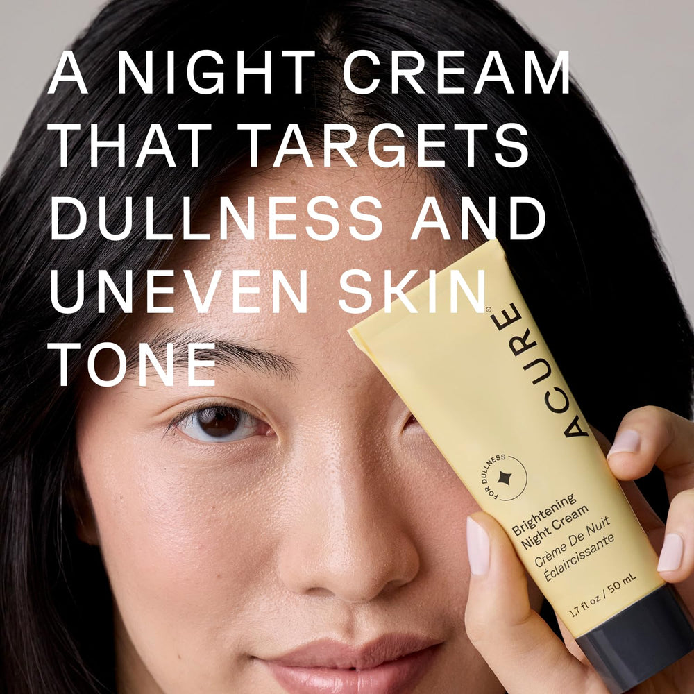 Acure brightening night cream with argan oil and echinacea visual to highlight botanical benefits