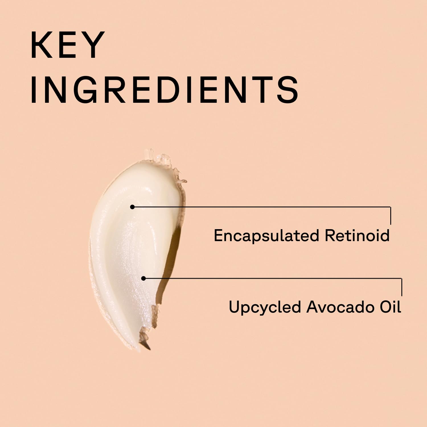 Acure eye balm on fingertip demonstrating small-dose application for delicate eye skin