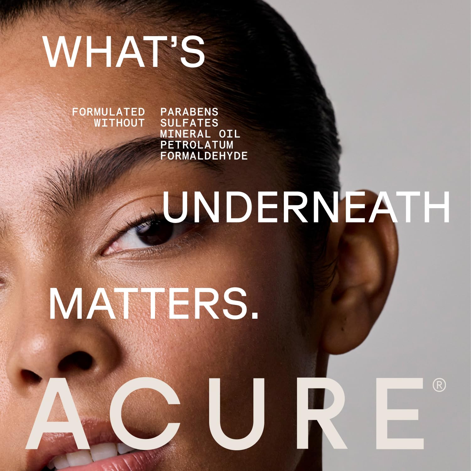 Acure eye balm on bathroom shelf in lifestyle shot shows daily routine compatibility