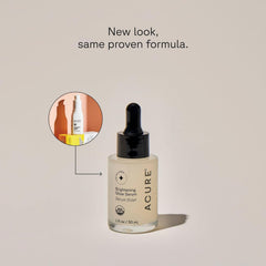 Acure dropper releasing serum, close-up texture demonstrates fast absorption benefit