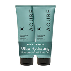 Acure front packaging showing duo bottles and clear branding for hydration benefit