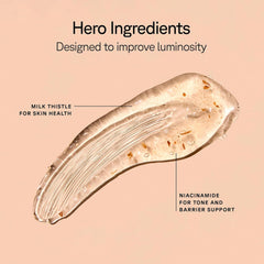 Acure mask spread on hand showing creamy texture and easy application