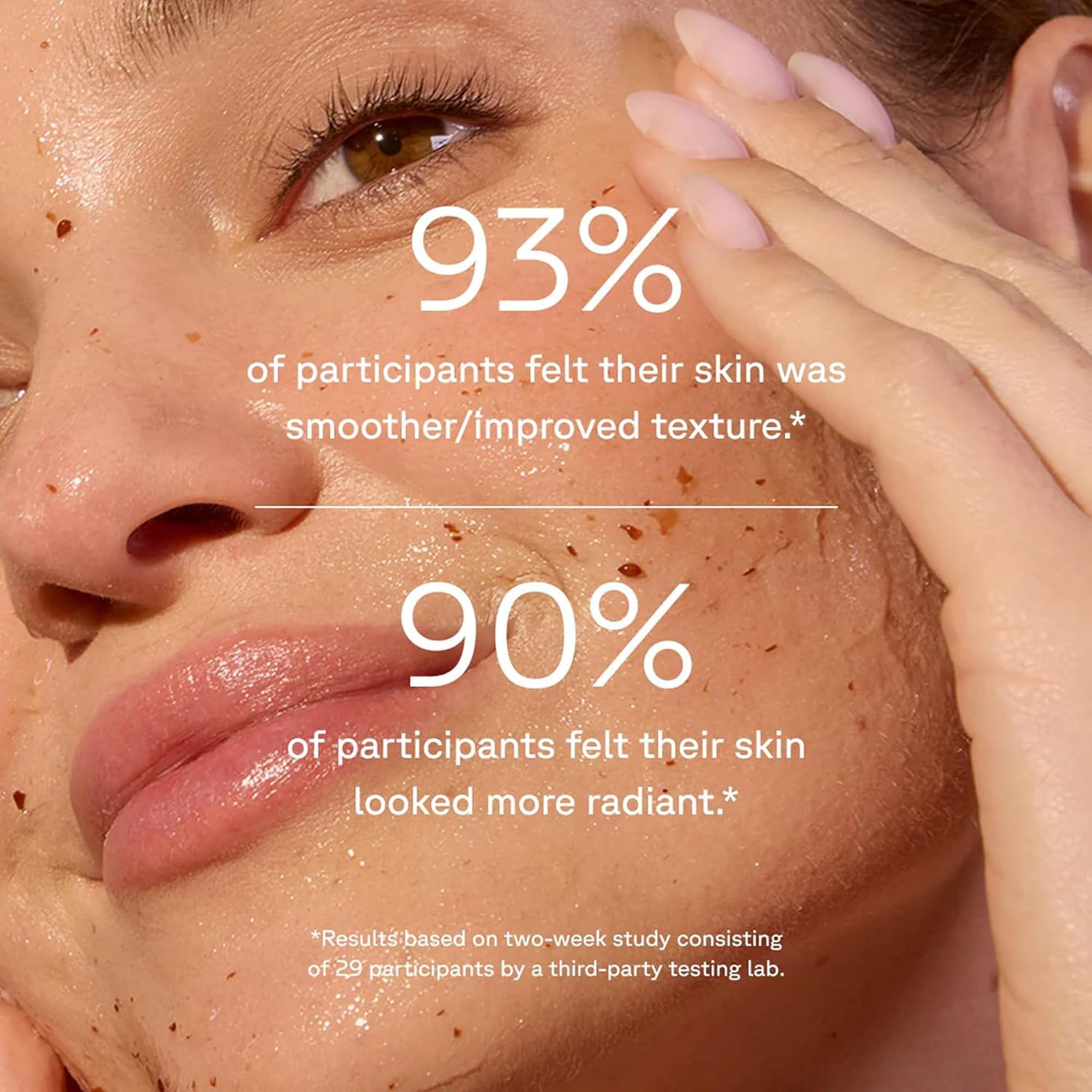 Acure open jar texture of mask highlighting exfoliating consistency