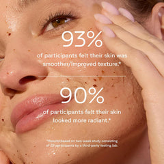Acure open jar texture of mask highlighting exfoliating consistency