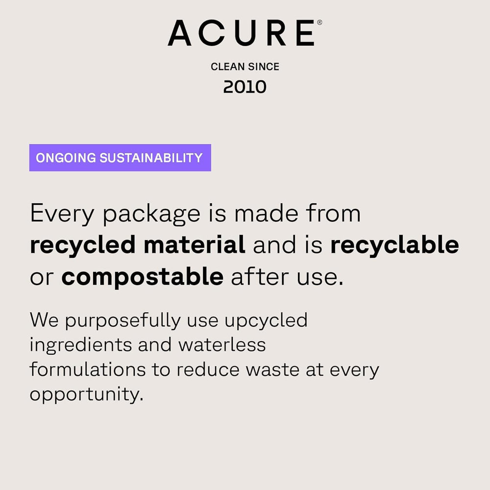 Acure serum on bathroom shelf conveying clean-beauty lifestyle benefits