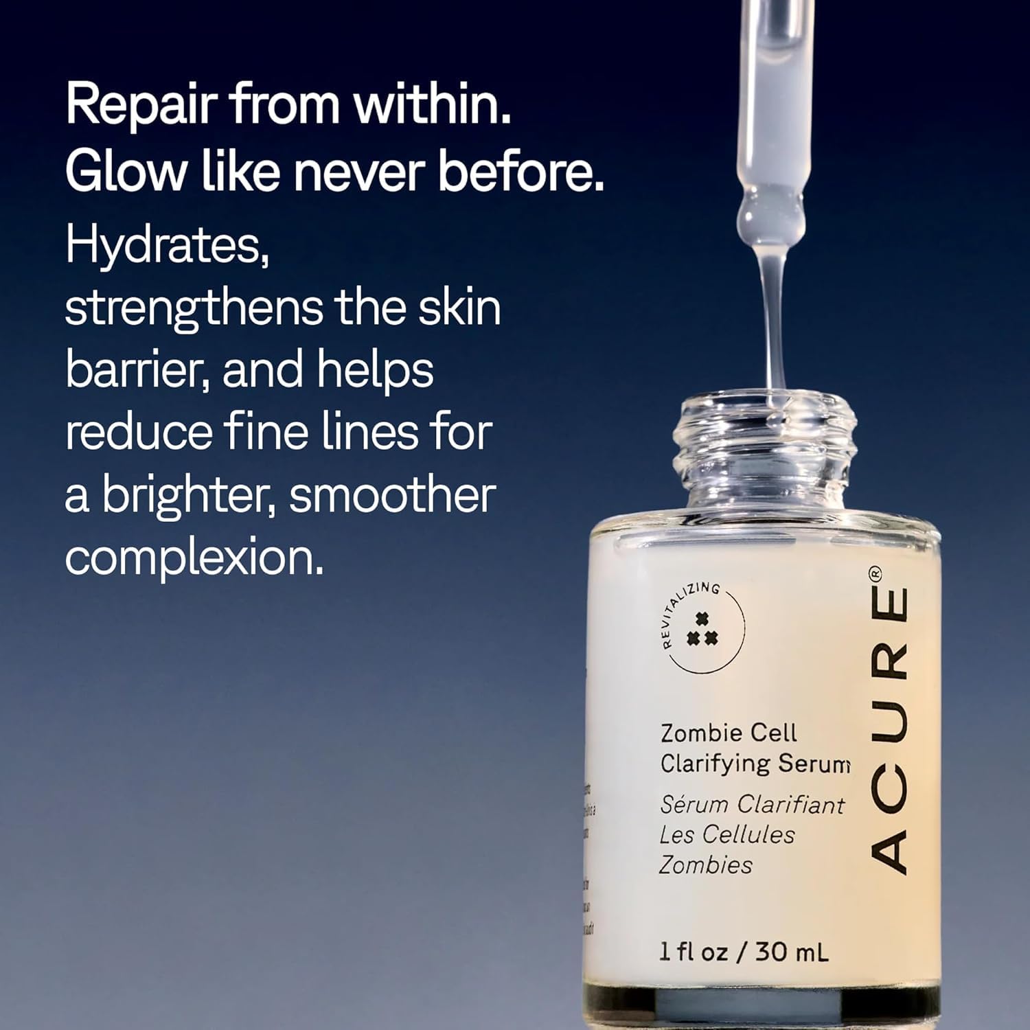 Acure serum on hand demonstrating lightweight hydration and finish