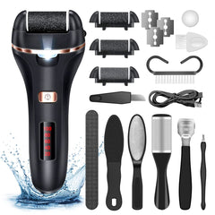 AdamPark front view of electric callus remover showing ergonomic grip and benefit of control