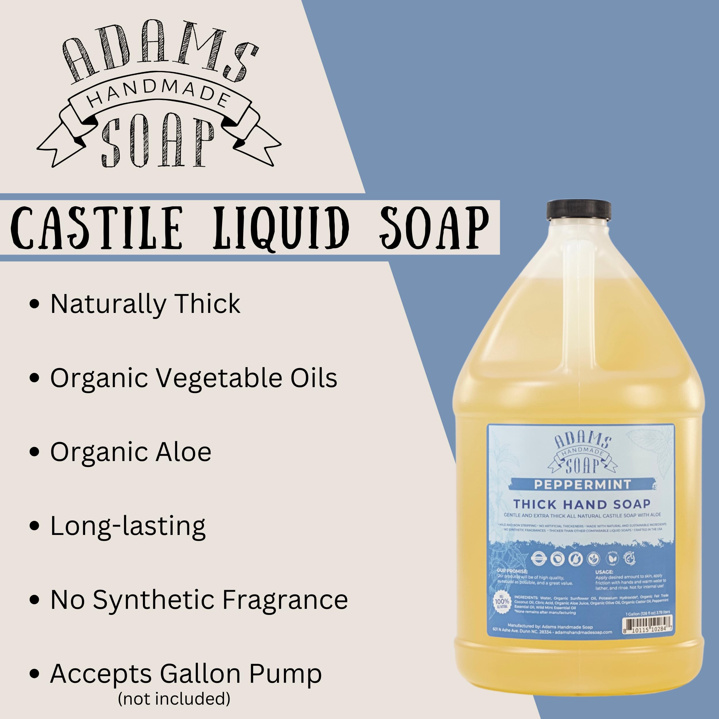 Adams Handmade Soap being poured into a foaming pump demonstrating easy refill and savings