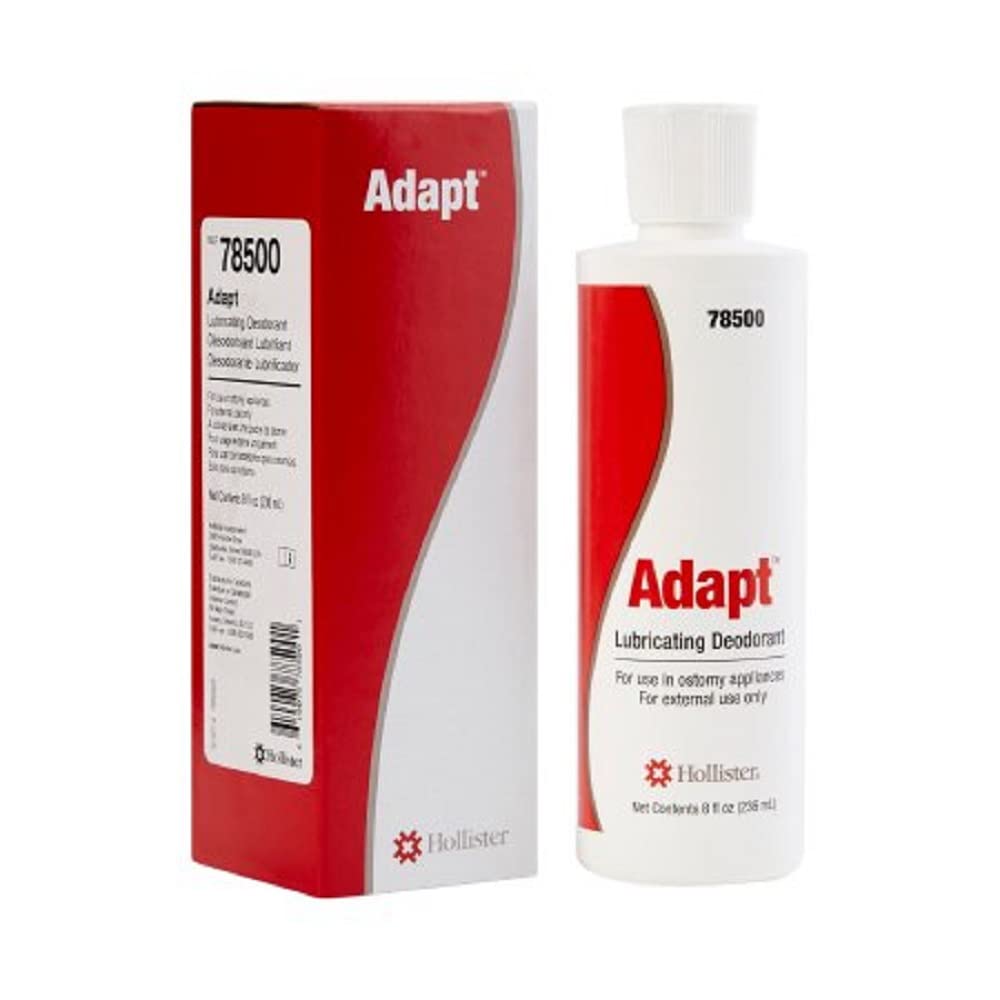 Adapt lubricating deodorant front label showing clear bottle and product benefit