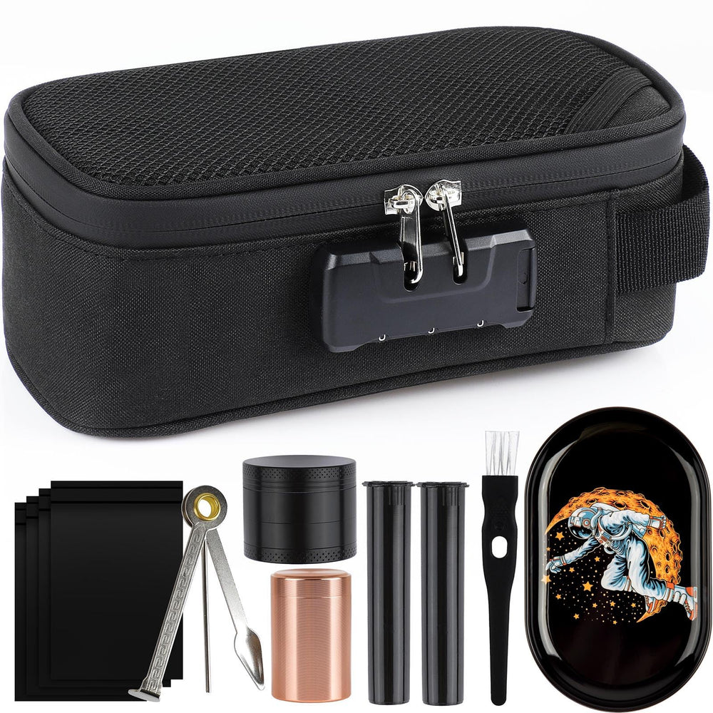 ADCTMOB front view pouch showing compact waterproof carry case and lock benefit