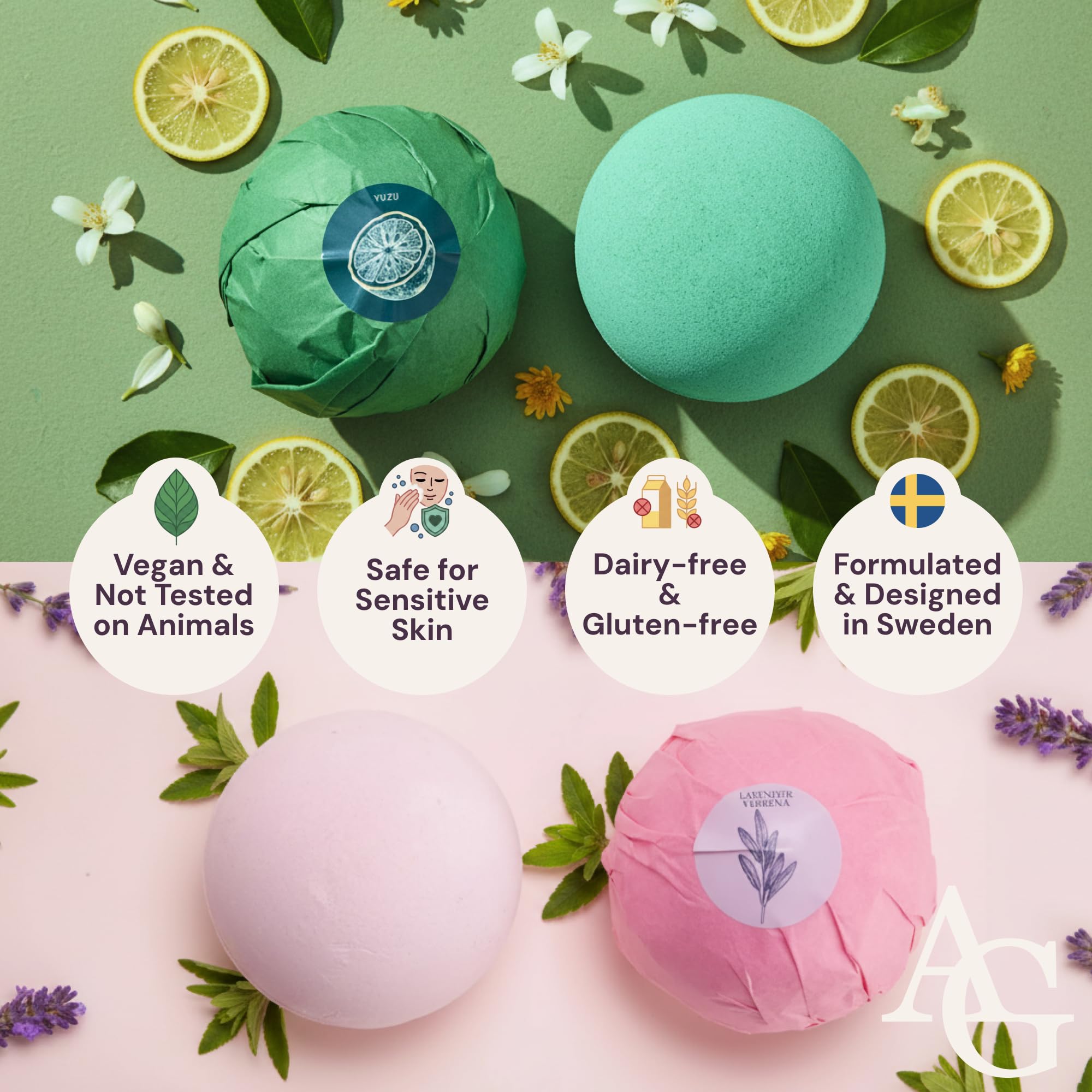 ADELEGOURDAIN bath bomb fizzing in tub illustrating relaxing, long-lasting effervescence