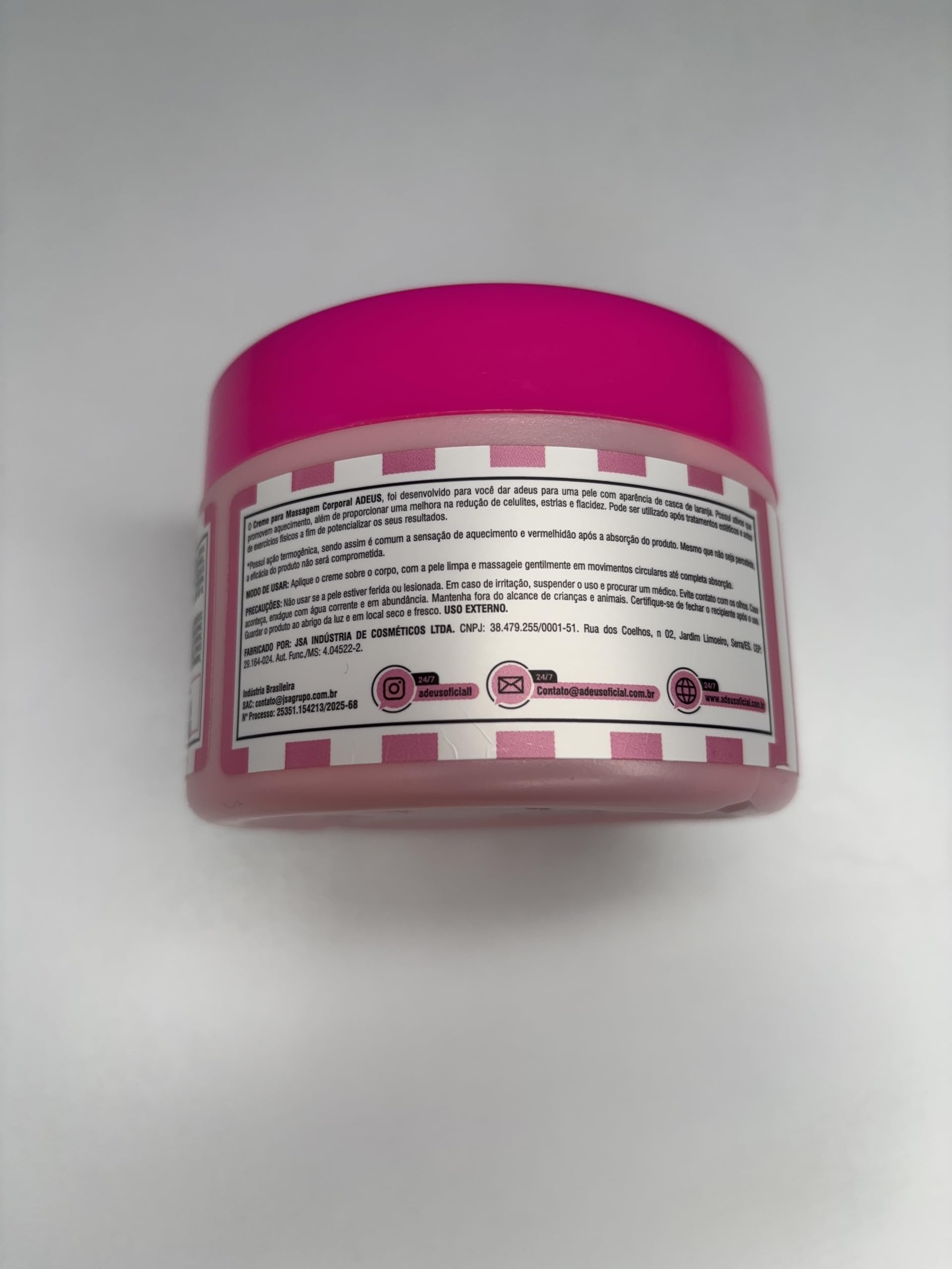 ADEUS open jar top view showing creamy consistency and convenient packaging