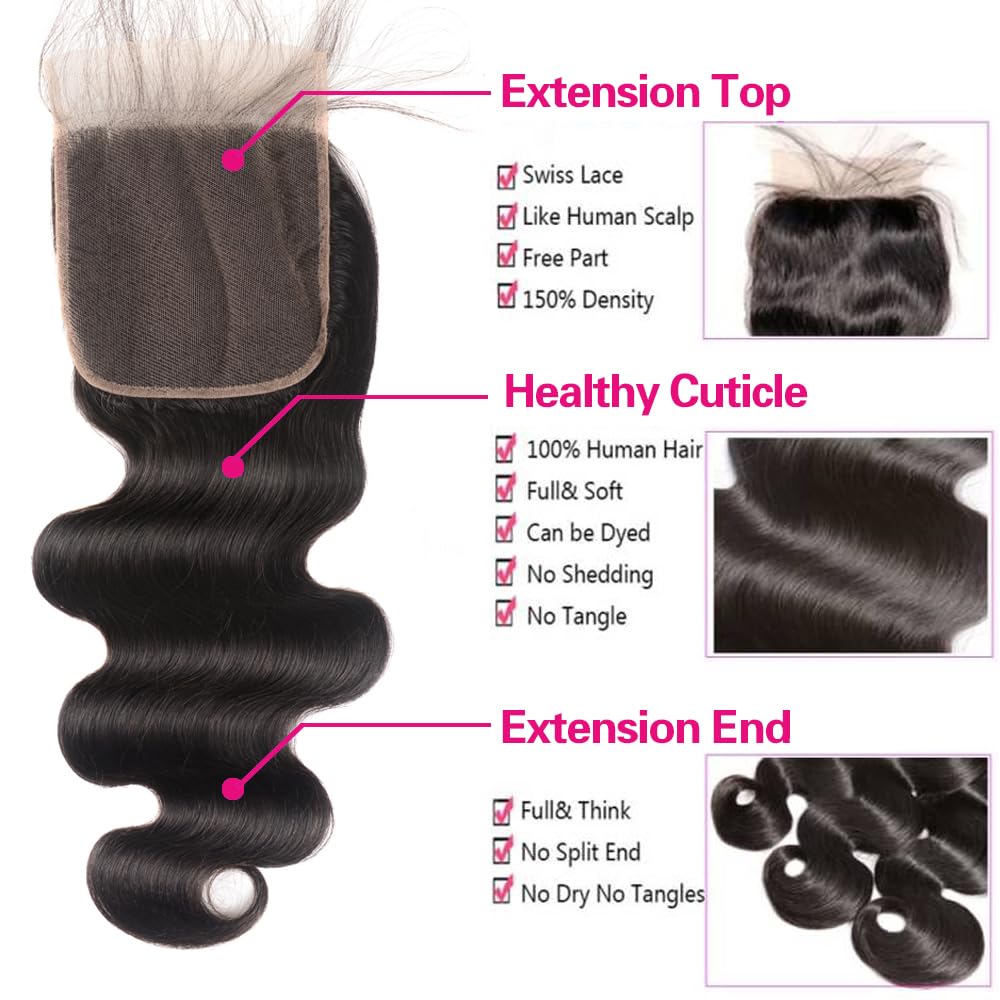 Adigrace 4x4 HD lace closure detail showing transparent lace and natural parting benefit