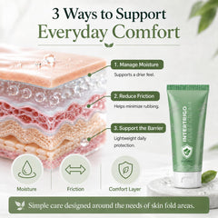 Admirada applied under breast illustrating protection and comfort