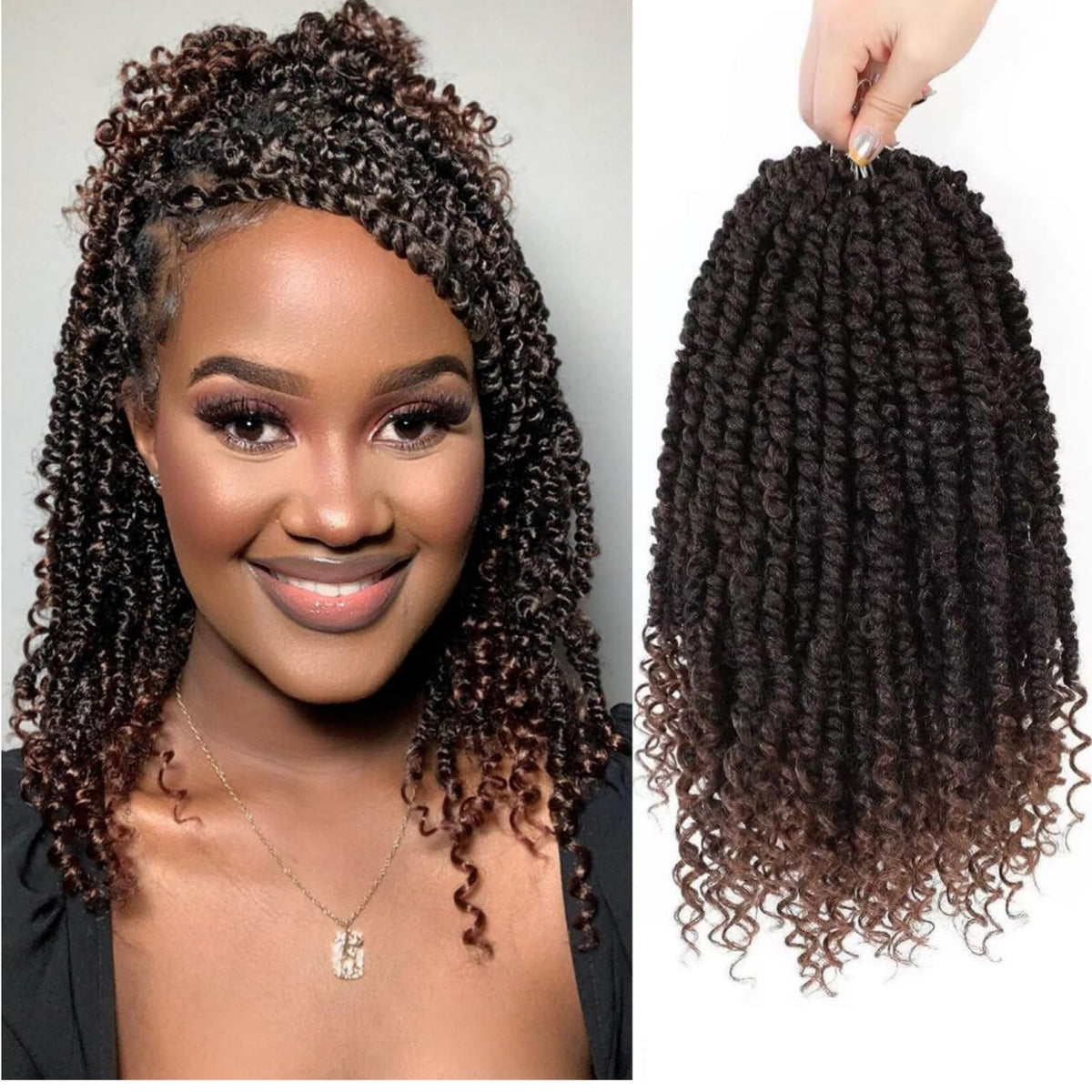 Admutty front packaging showing 12-inch passion twists and easy selection