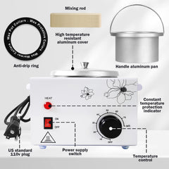 Adoture wax warmer insulated handles close-up for safe removal benefit