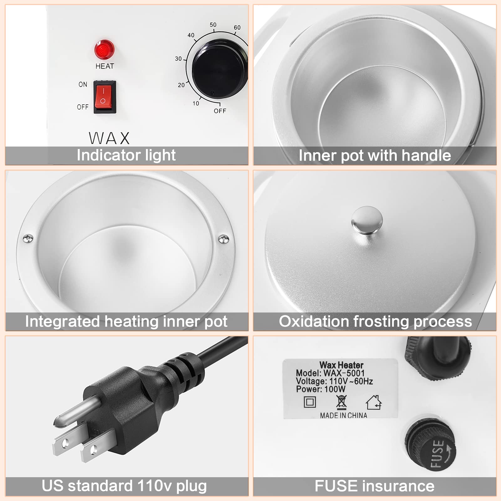 Adoture wax warmer in use with applicator stick for efficient waxing