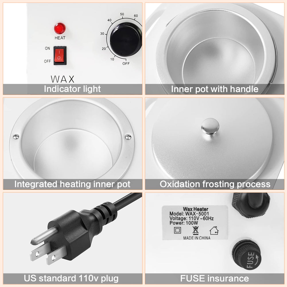 Adoture wax warmer in use with applicator stick for efficient waxing