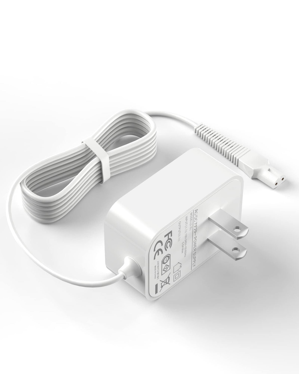 ADRICY Braun charger front view showing compact adapter and stable design benefit