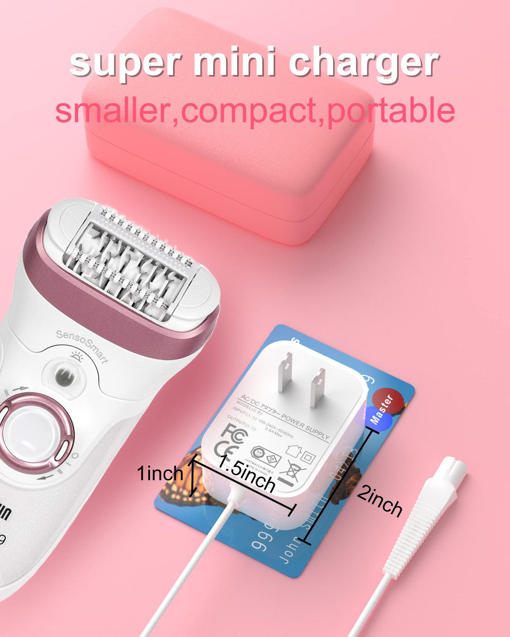 ADRICY Braun charger powering an epilator on a bathroom counter for convenient charging