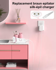 ADRICY Braun charger full cord and plug displaying 5.9ft cable for flexible placement
