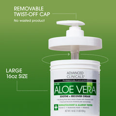 Advanced Clinicals dispensing lotion from jar showing easy application and absorption
