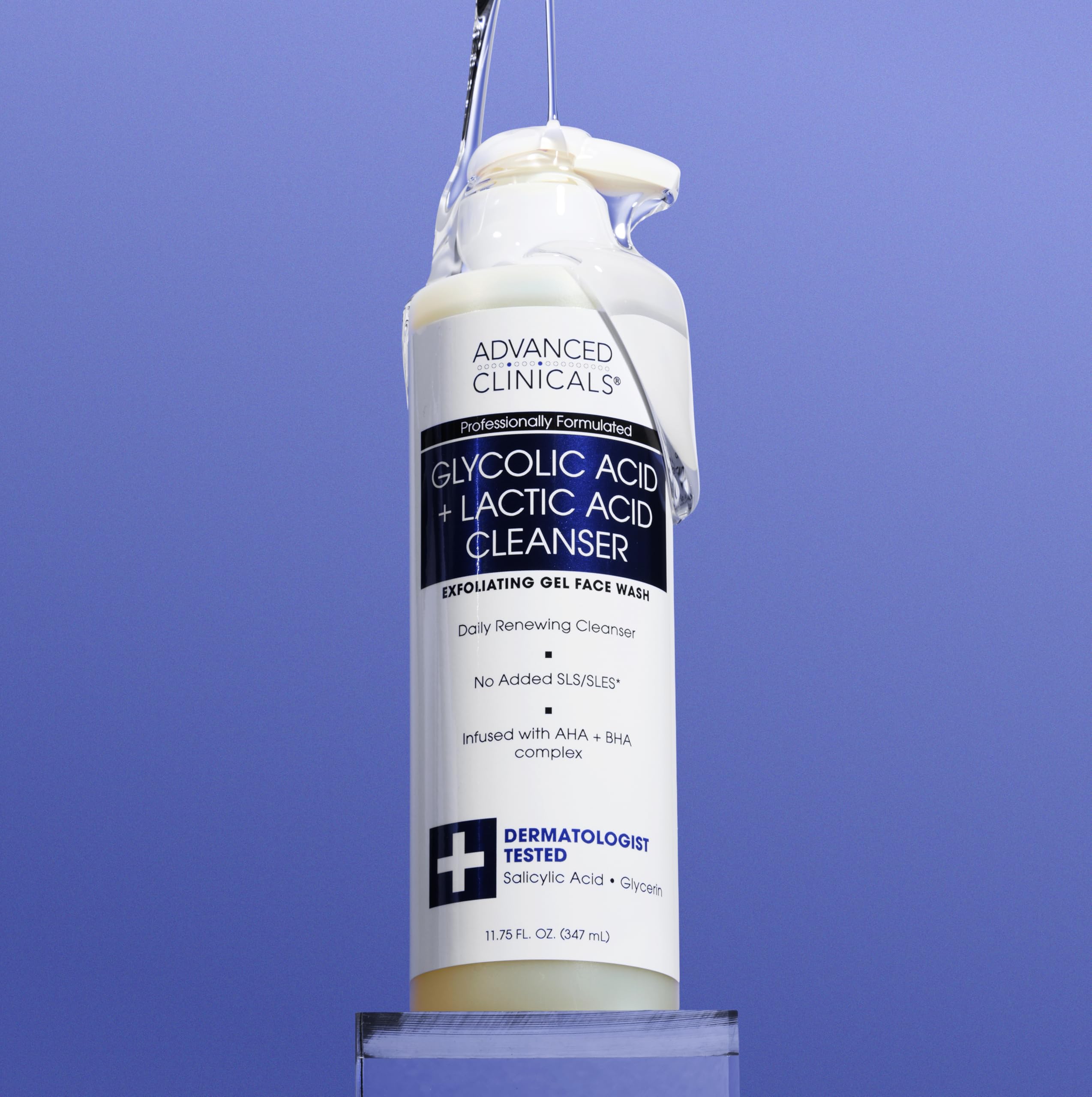 Advanced Clinicals bottle on bathroom shelf suggesting daily routine