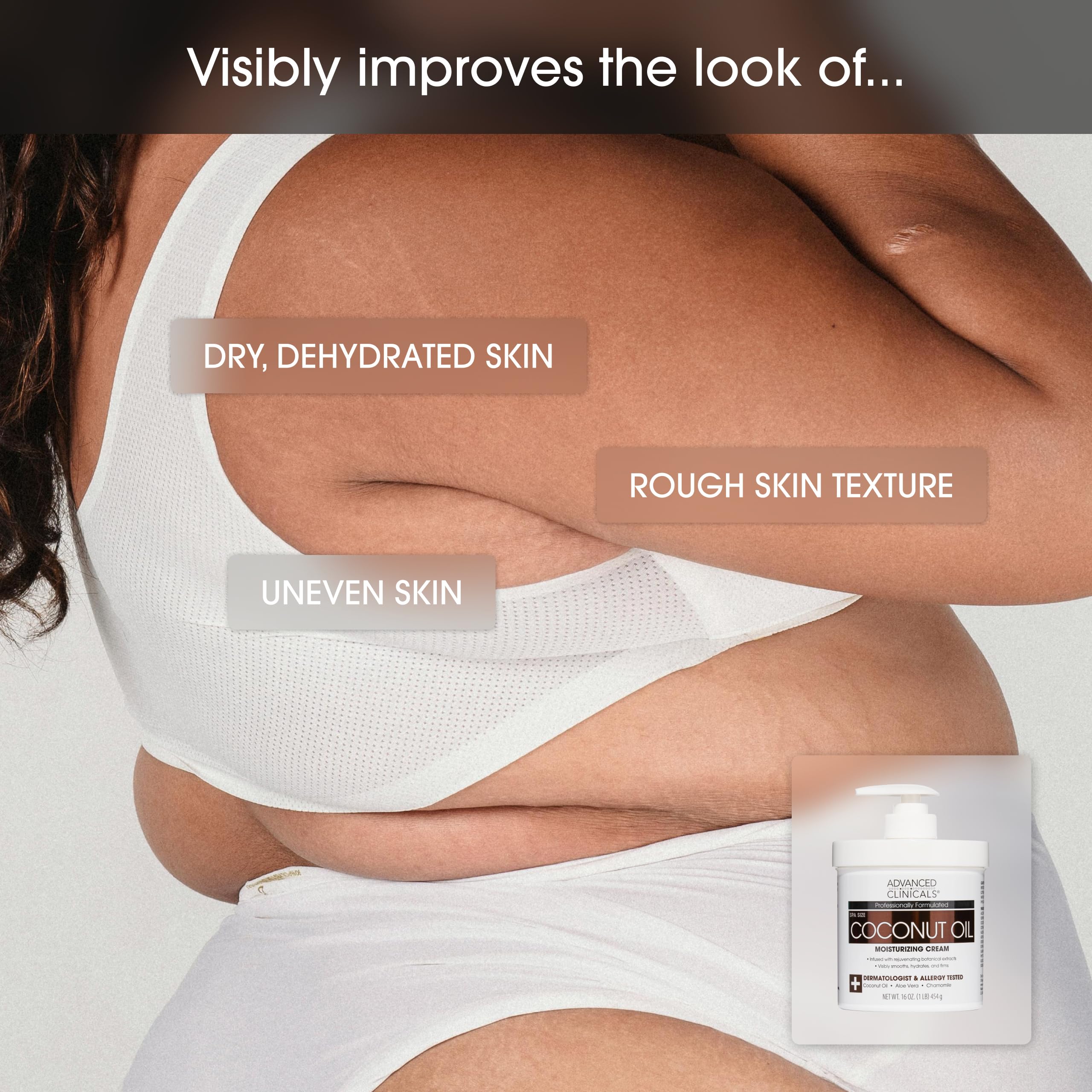 Advanced Clinicals jar next to ruler showing 16oz size and value benefit