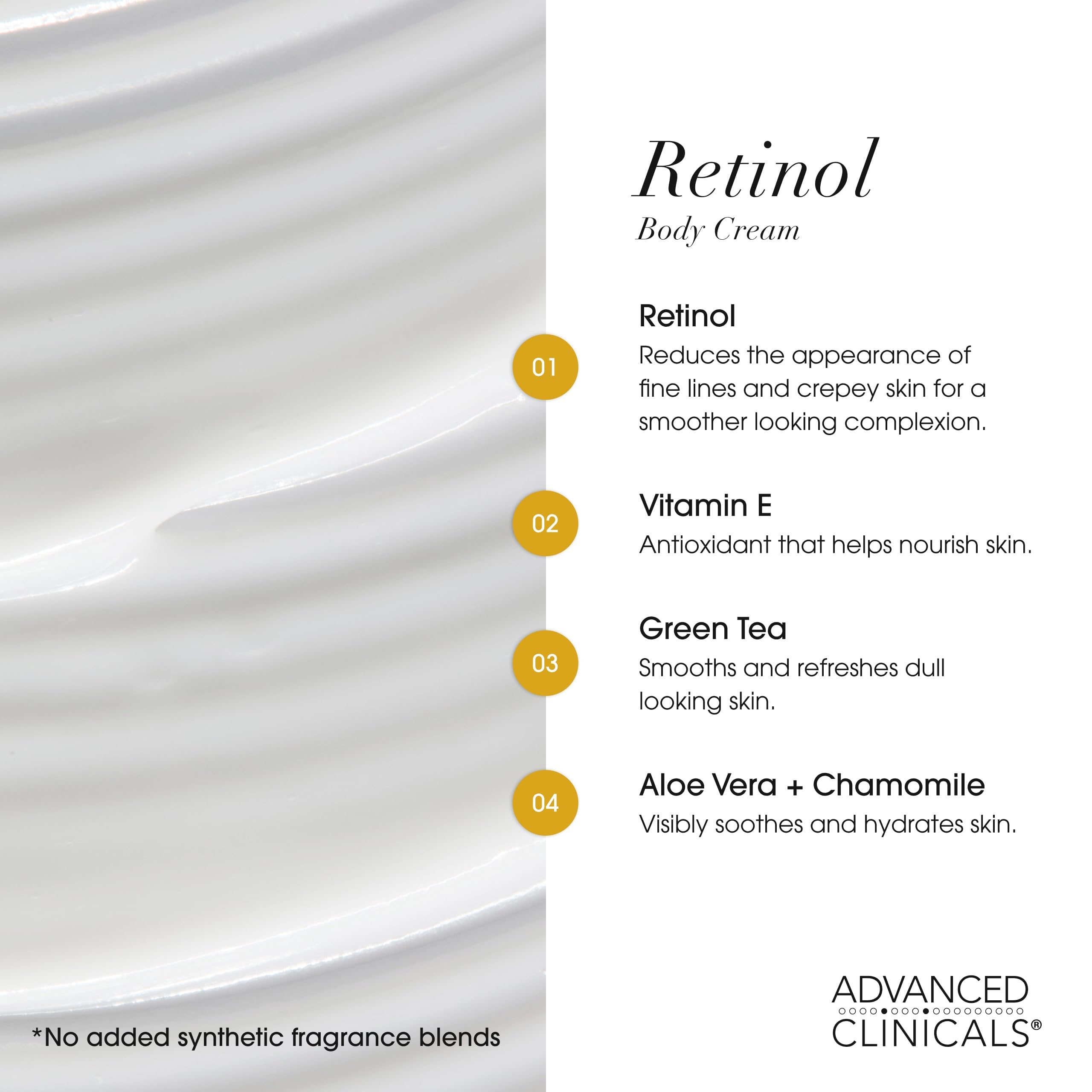 Advanced Clinicals applying cream on thigh to visibly smooth and hydrate