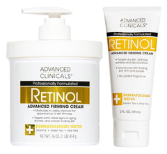 Advanced Clinicals front packaging showing product and travel size for convenient use