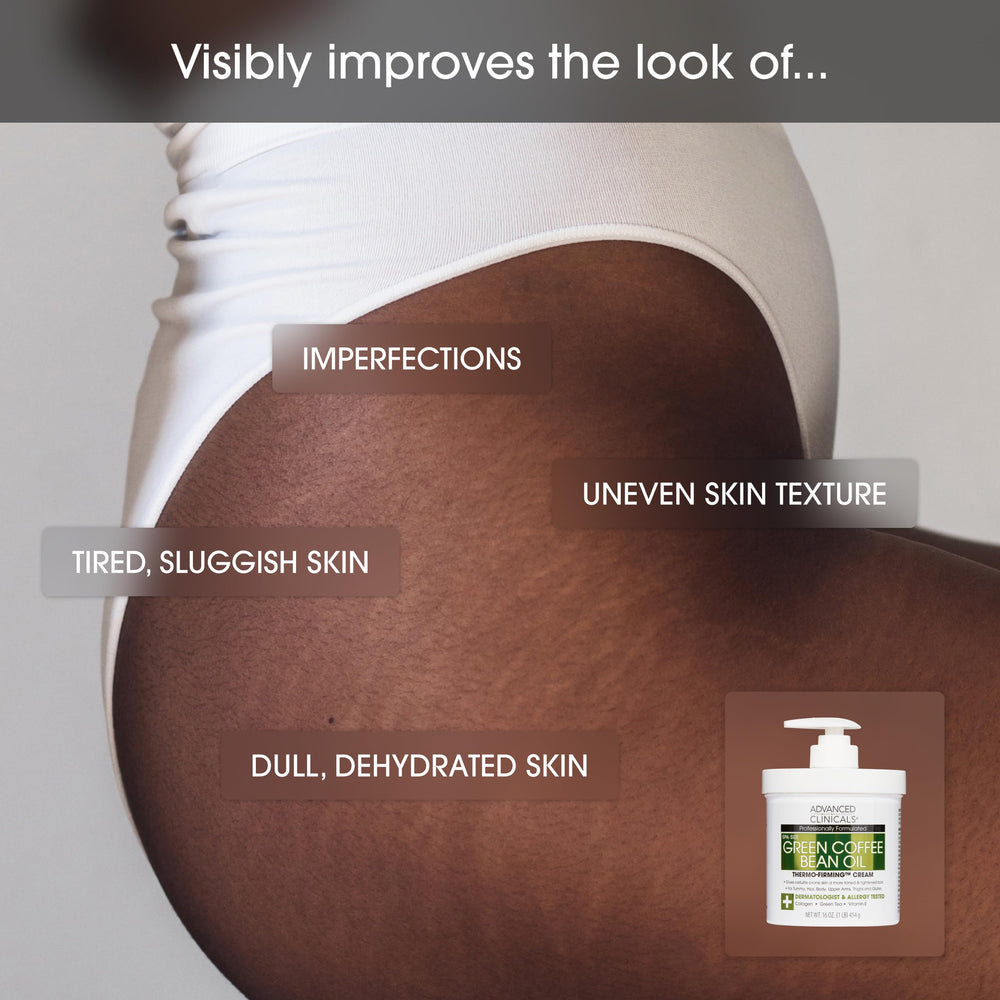 Advanced Clinicals close-up label highlighting caffeine collagen ingredients