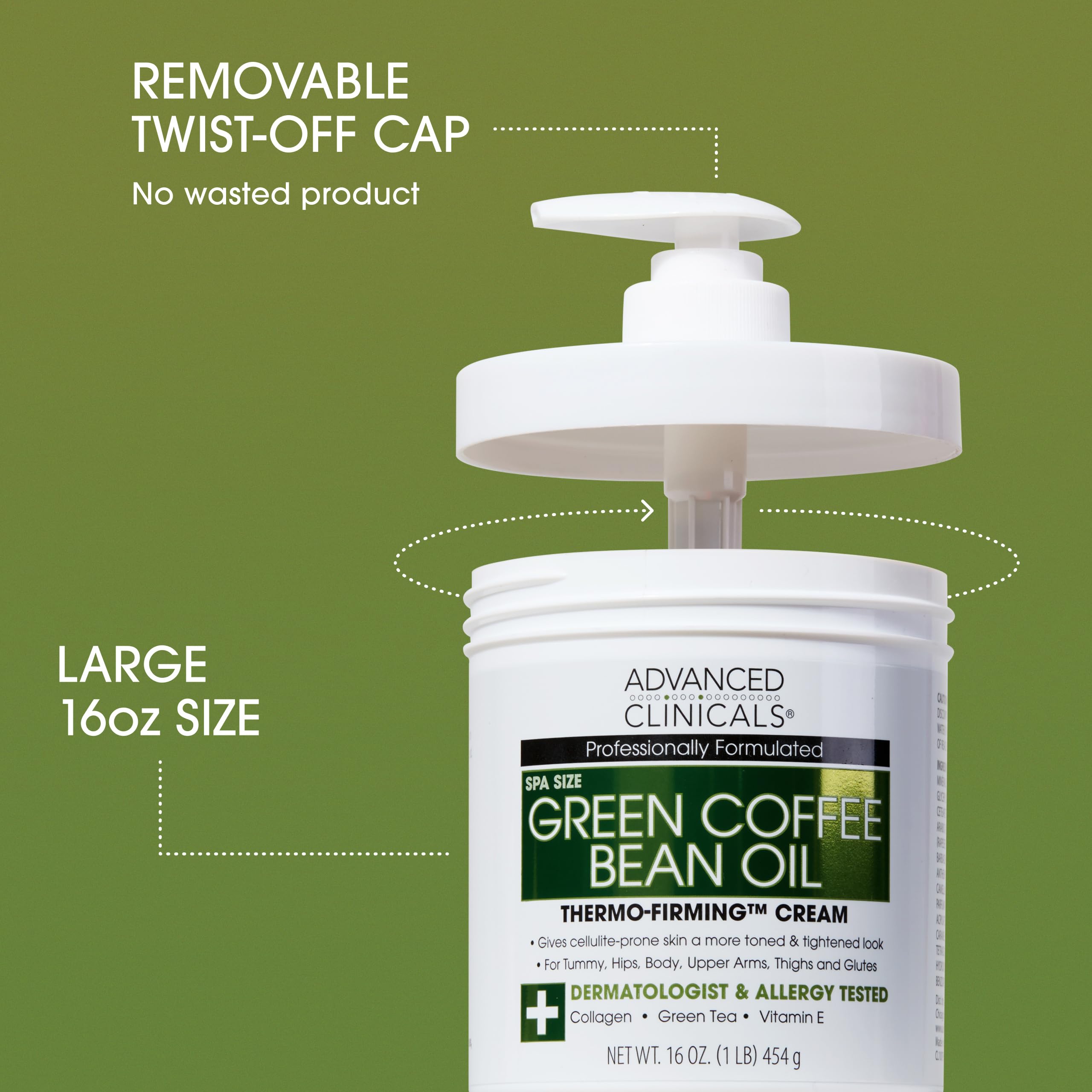 Advanced Clinicals dispensing cream from pump for effortless application