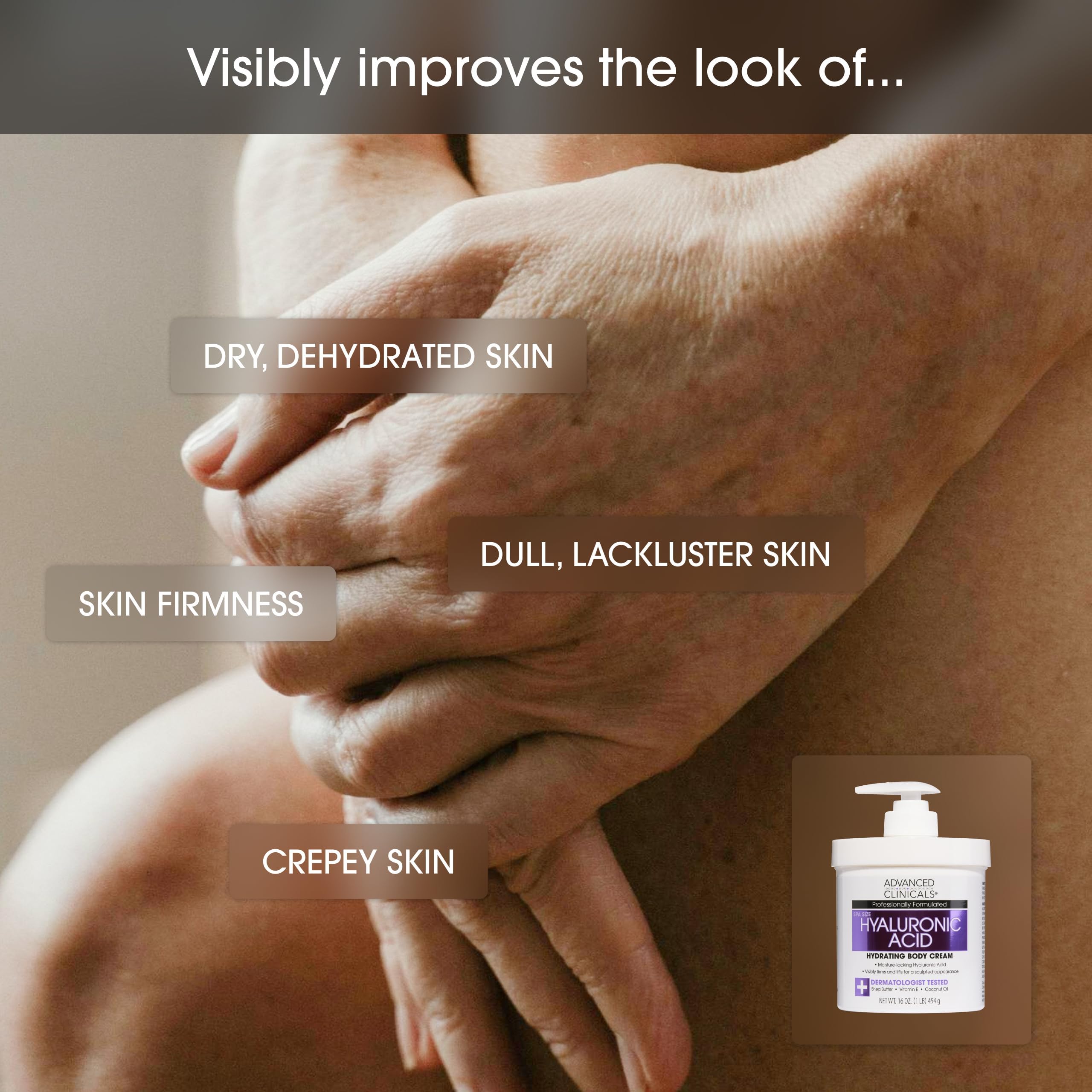 Advanced Clinicals being massaged into hand for immediate smoothing benefit