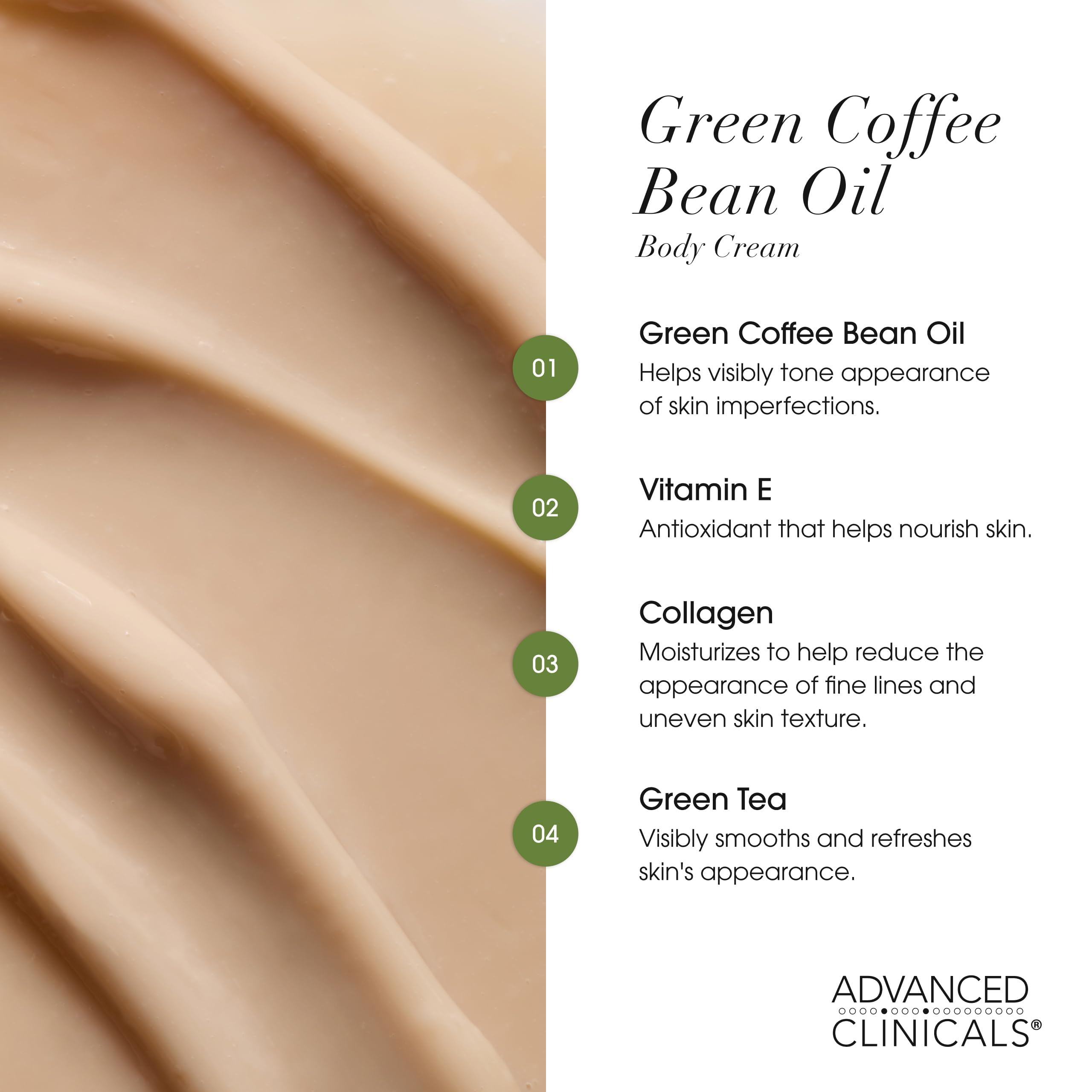 Advanced Clinicals label close-up highlighting key active ingredients list