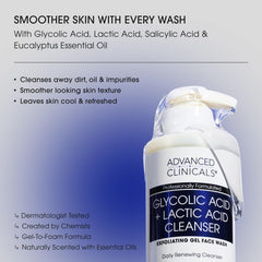 Advanced Clinicals pump and label closeup highlighting active acids